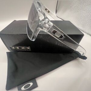 Oakley Holbrook Sunglasses - Clear Frame with Chrome Iridium Lenses